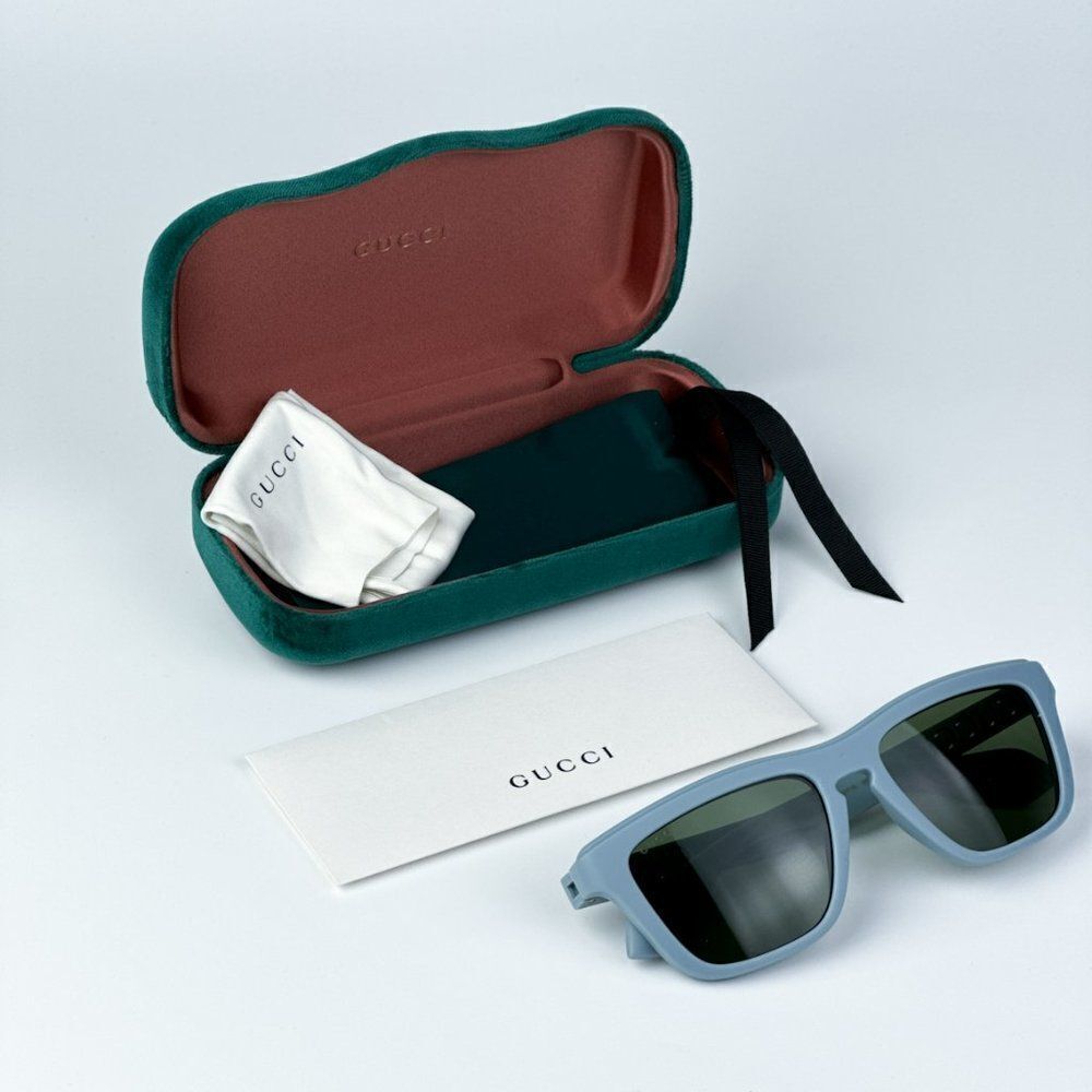 NEW Gucci GG1571S 003 Light Blue Green Unisex Square Sunglasses GG 1571S